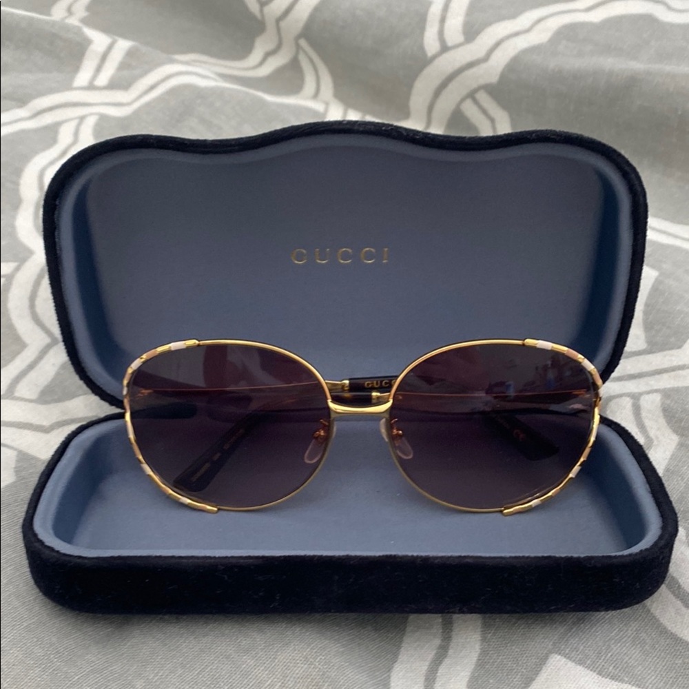 Gucci Sunglasses Gold Frame GG0595S 004 no scratches AUTHENTIC